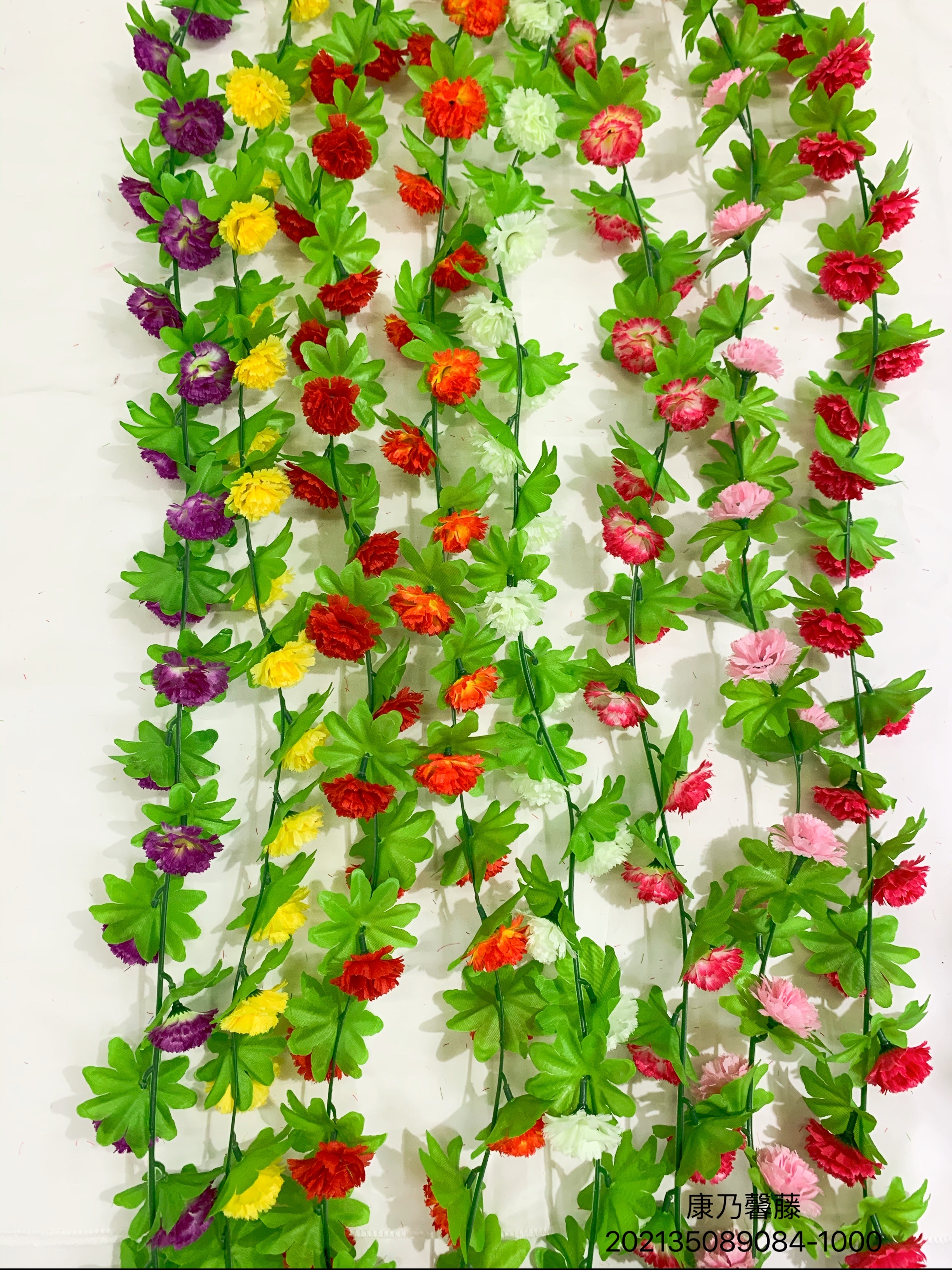 厂家直销仿真花室内装饰摆设桌面单支假花客厅装饰插花干花花束摆件花藤（康乃馨藤）