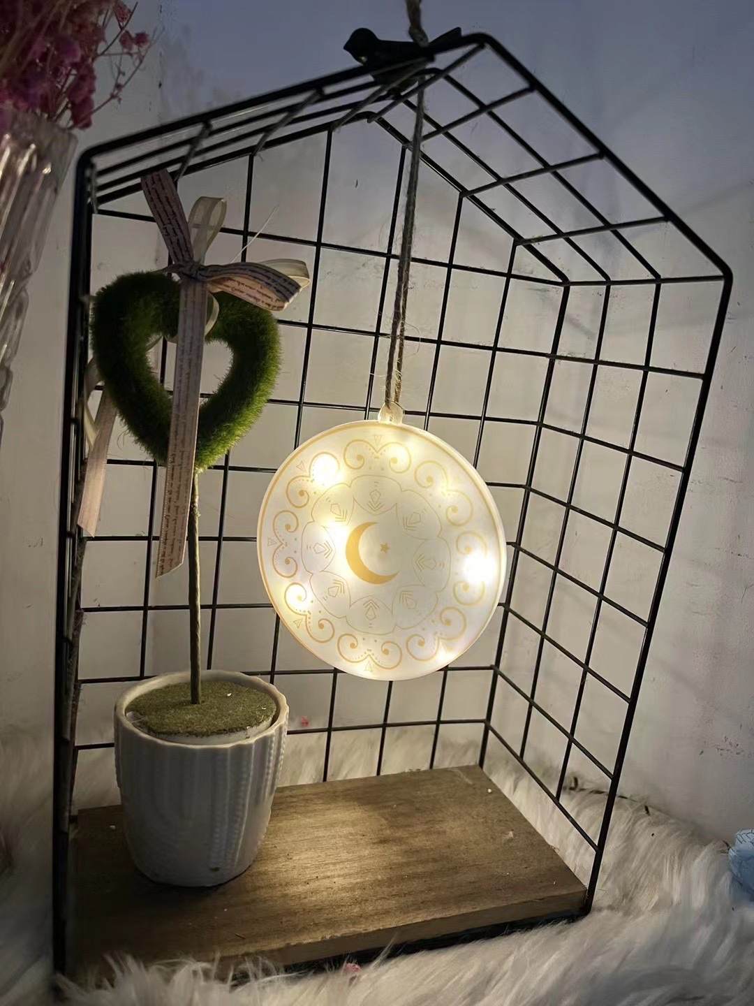 Factory direct sales of LED lights, colored lights, decorative lights, ins cross-border best-selling items, Nordic style outdoor lights, Muslim Ramadan copper wire lights, hanging strings with flashing, JD craft LED light strings, 25 Application Scenario