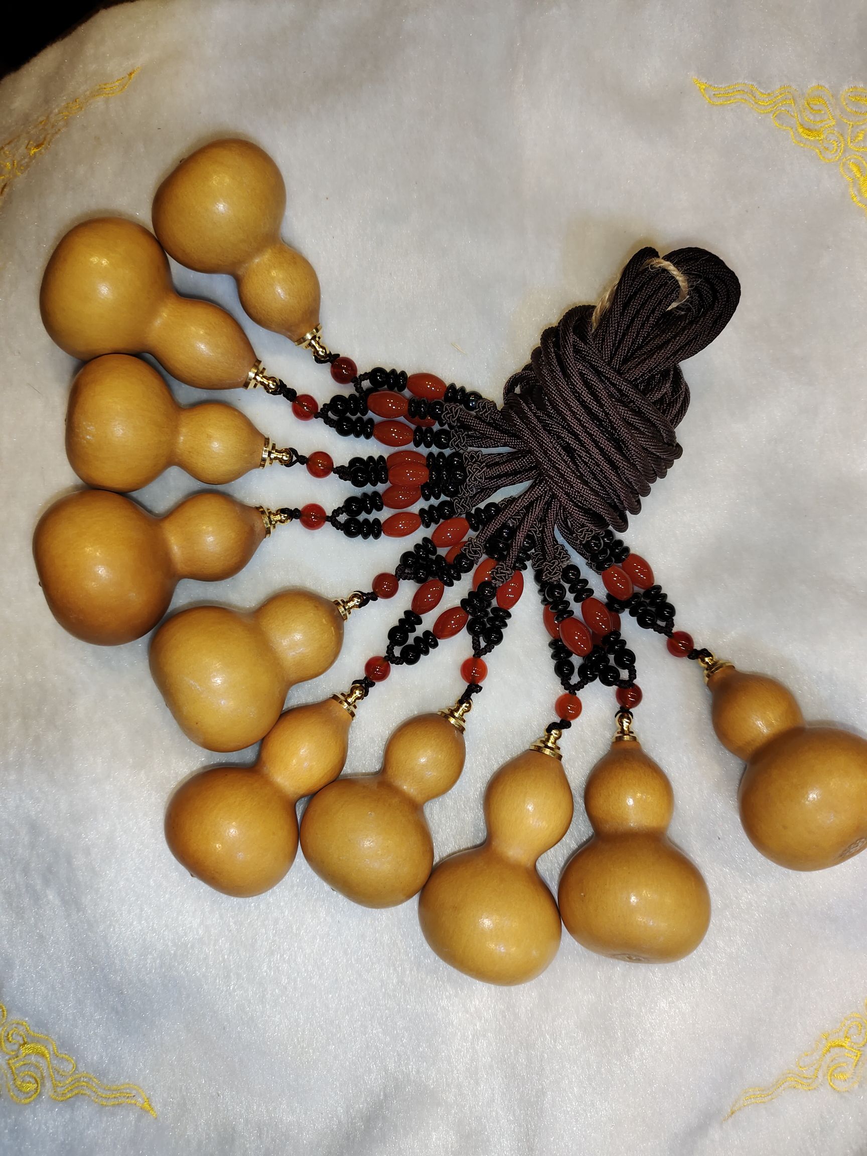 天然葫芦做旧镶铜囗项链