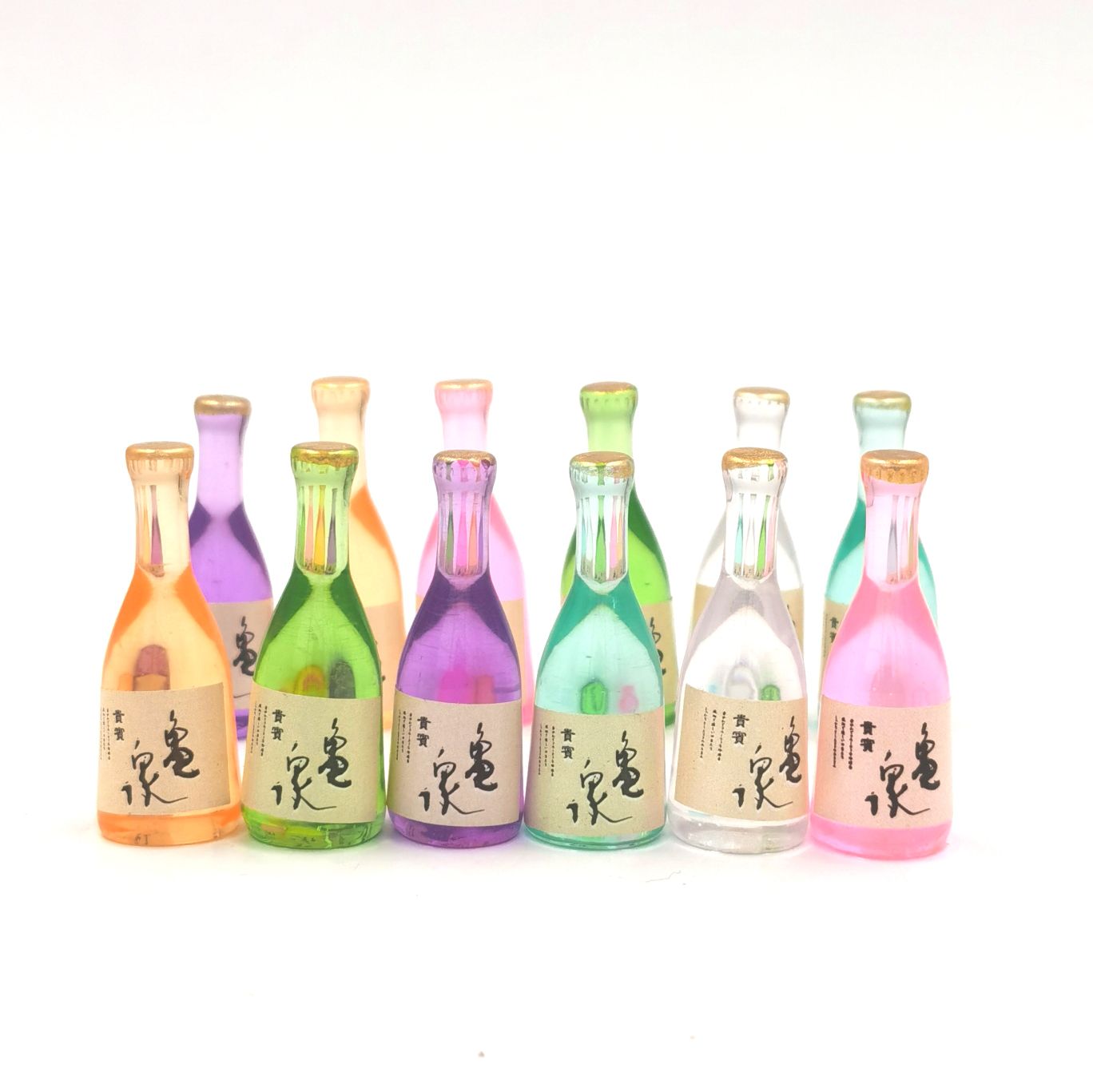 Resin accessories, mobile phone cases, refrigerator patch materials, DIY handmade small bottles, wine bottles, simulation toys, jewelry accessories, beverage bottles, food and play ornaments, mixed bottles, wholesale Japanese sake, Kamezumi sake, one pack of 500 pieces details Picture