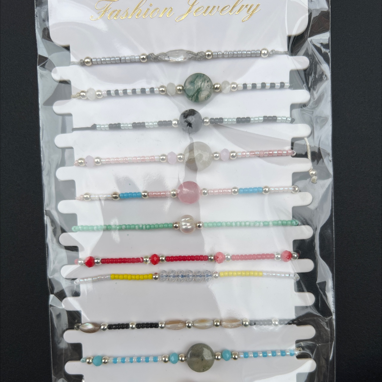 日本进口米珠天然石头手链古今饰品古今饰品古今饰品