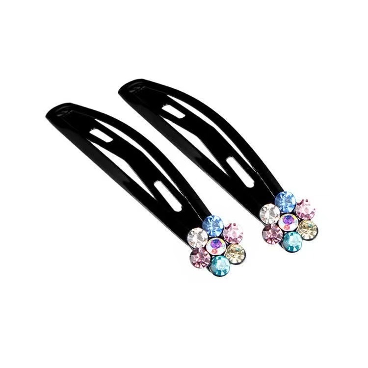 New minimalist style one-line flower hair clip, student hair accessory, imported diamond, elegant brick and crystal, shining for the festival Specification image