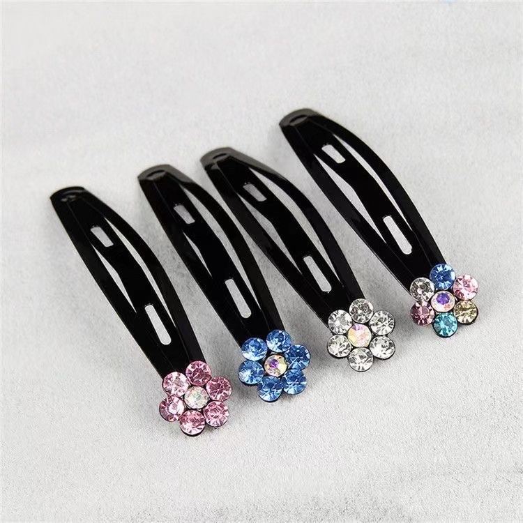 New minimalist style one-line flower hair clip, student hair accessory, imported diamond, elegant brick and crystal, shining for the festival details Picture