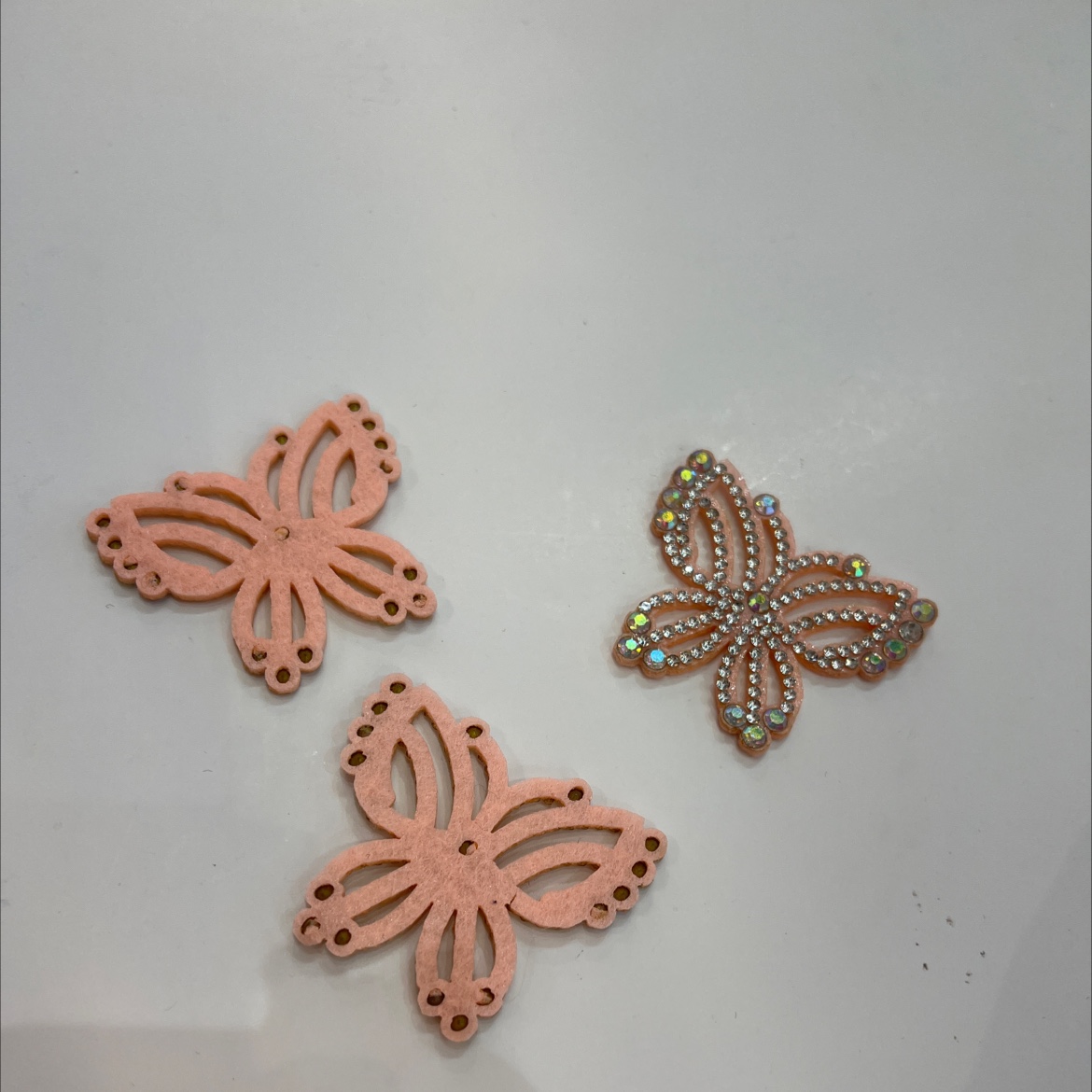 diy hair accessory semi-finished products with diamond-flower butterfly ultrasonic embossed patches Specification image