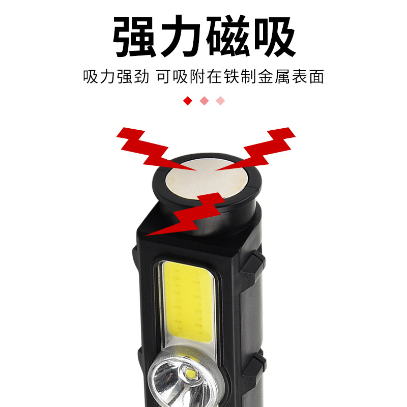 Strong light fishing headlamp, USB charging headlamp, outdoor LED dual-purpose head-mounted flashlight with magnet, direct sales Specification image