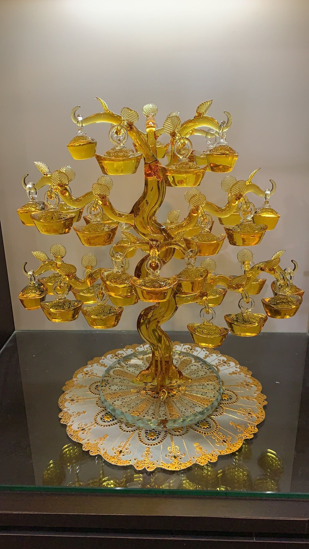 思文高档水晶元宝树招财树平安摆件客厅玄关酒柜电视柜家居饰品004