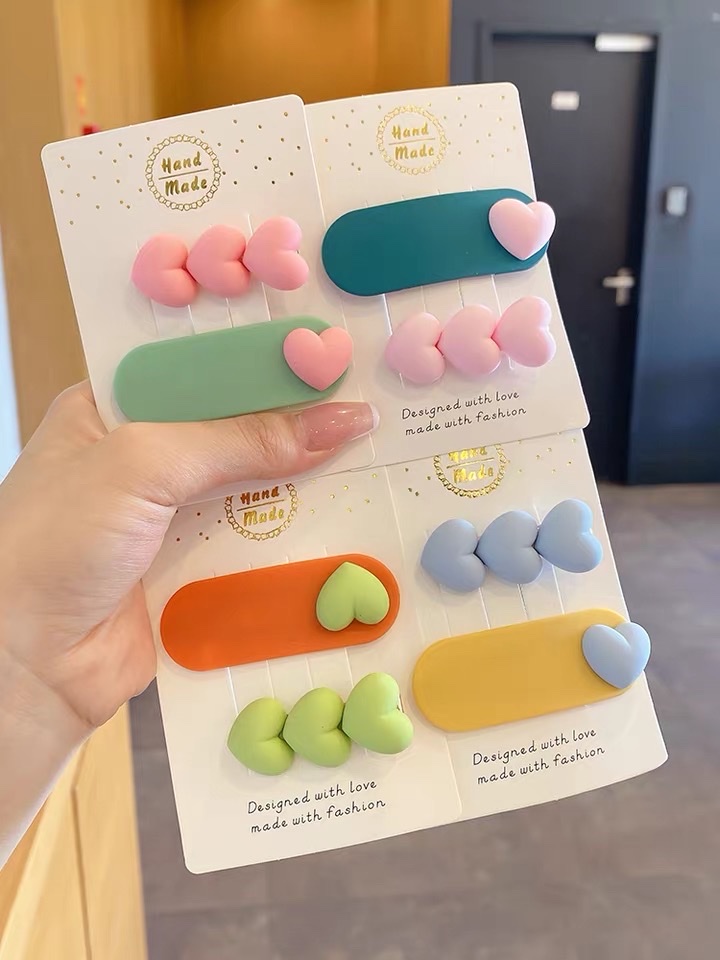 美美饰品025号夹子桃心BB夹子压夹子韩版流行。