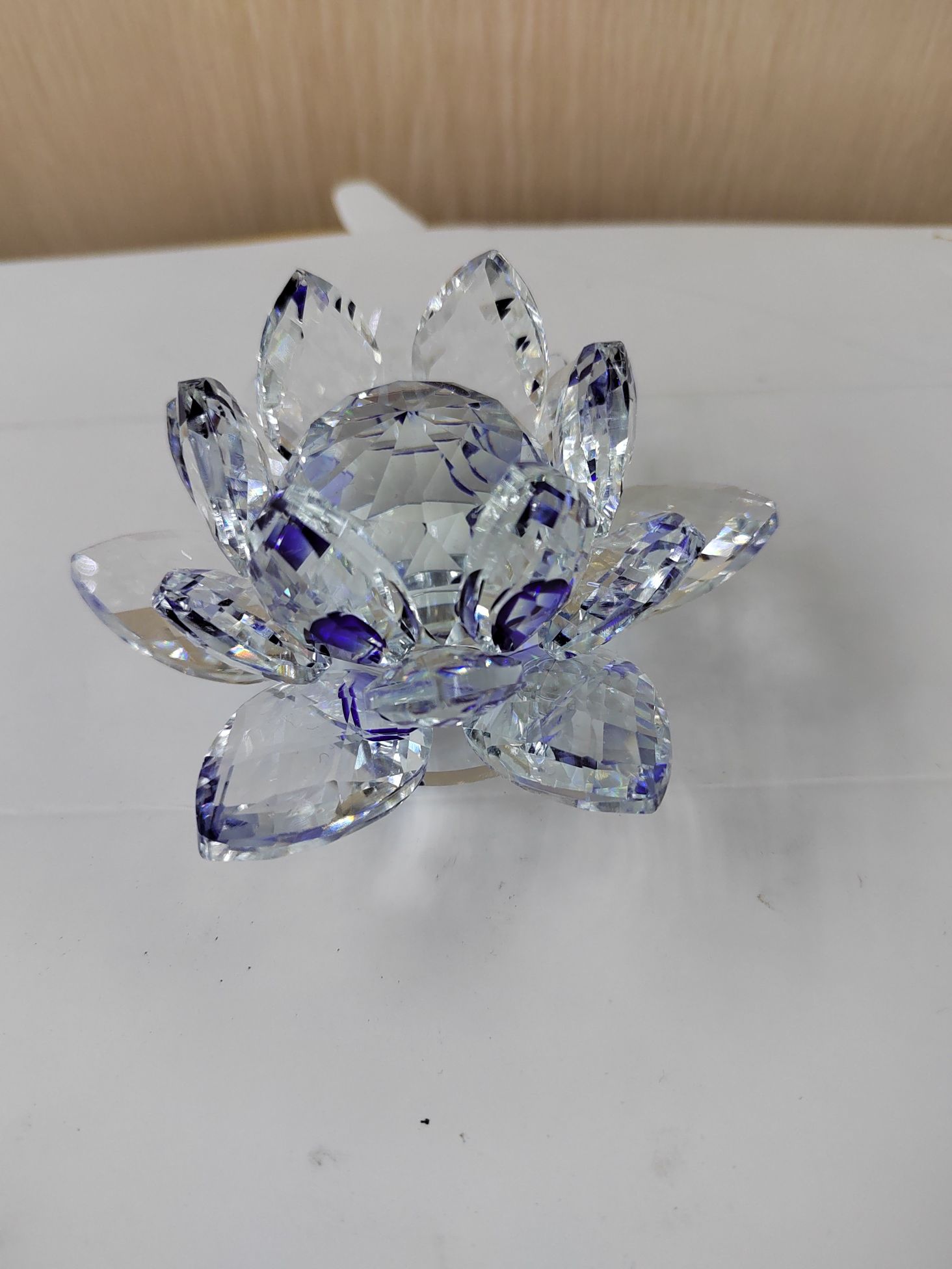 思文工艺水晶玻璃摆件40莲花家居饰品014