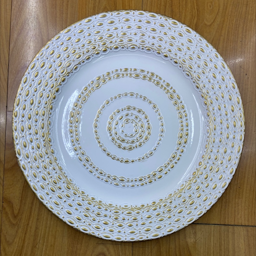可可礼品   新款盘子酒店婚宴餐垫盘塑料盘工艺盘 图