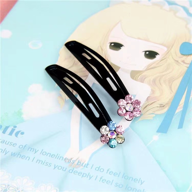 New minimalist style one-line flower hair clip, student hair accessory, imported diamond, elegant brick and crystal, shining for the festival