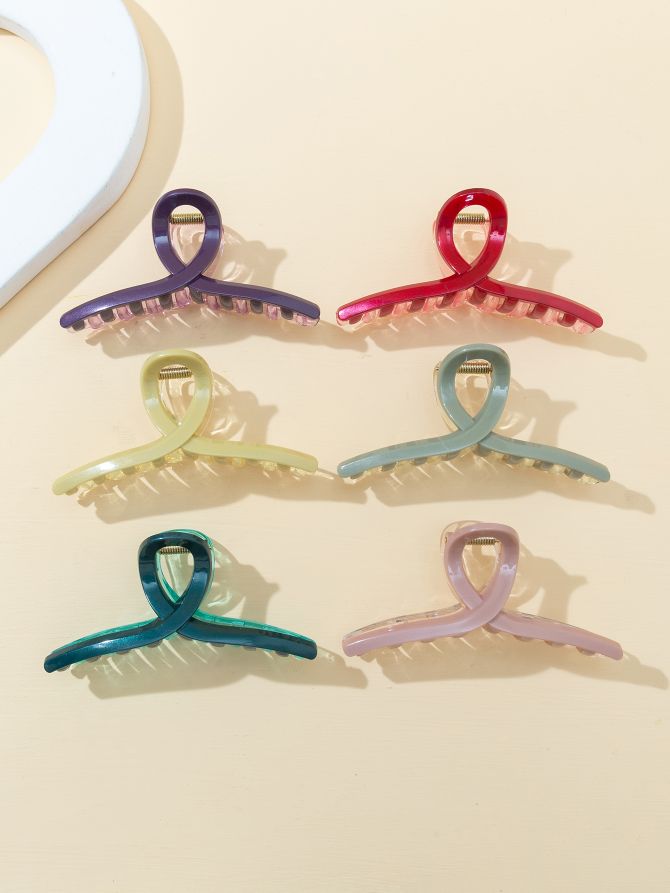 Haishen Accessories, a popular and trendy Korean-style fashion classic double-piece transparent 6-color hair clip, bath clip, shower clip, shark clip Application Scenario