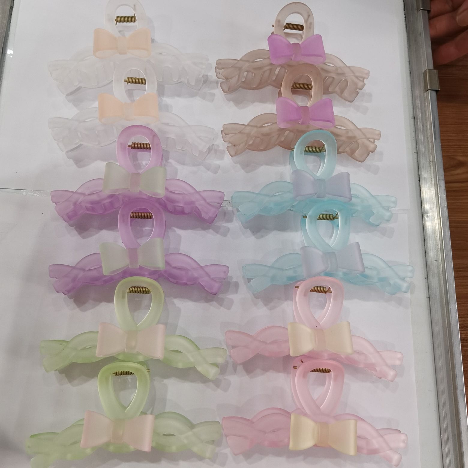 10 cm jelly rubber pearl deep-sea jewelry, popular rubber 6-color hair clip, crystal jelly bath clip, shower clip, frosted effect Item Picture