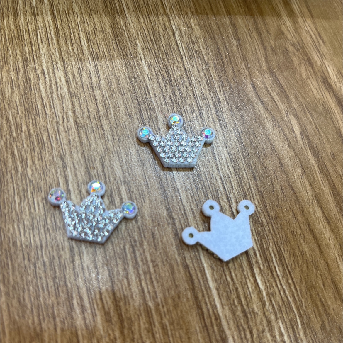 diy hair accessory semi-finished products with small crown diamond jewelry ultrasonic embossed patches details Picture