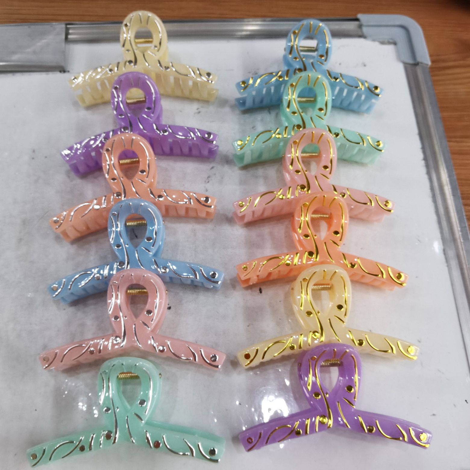 Hai Shen Accessories' new colorful coffee color, black base, white base, gold and silver, trendy Korean-style hair clips, bath clips and shower clips