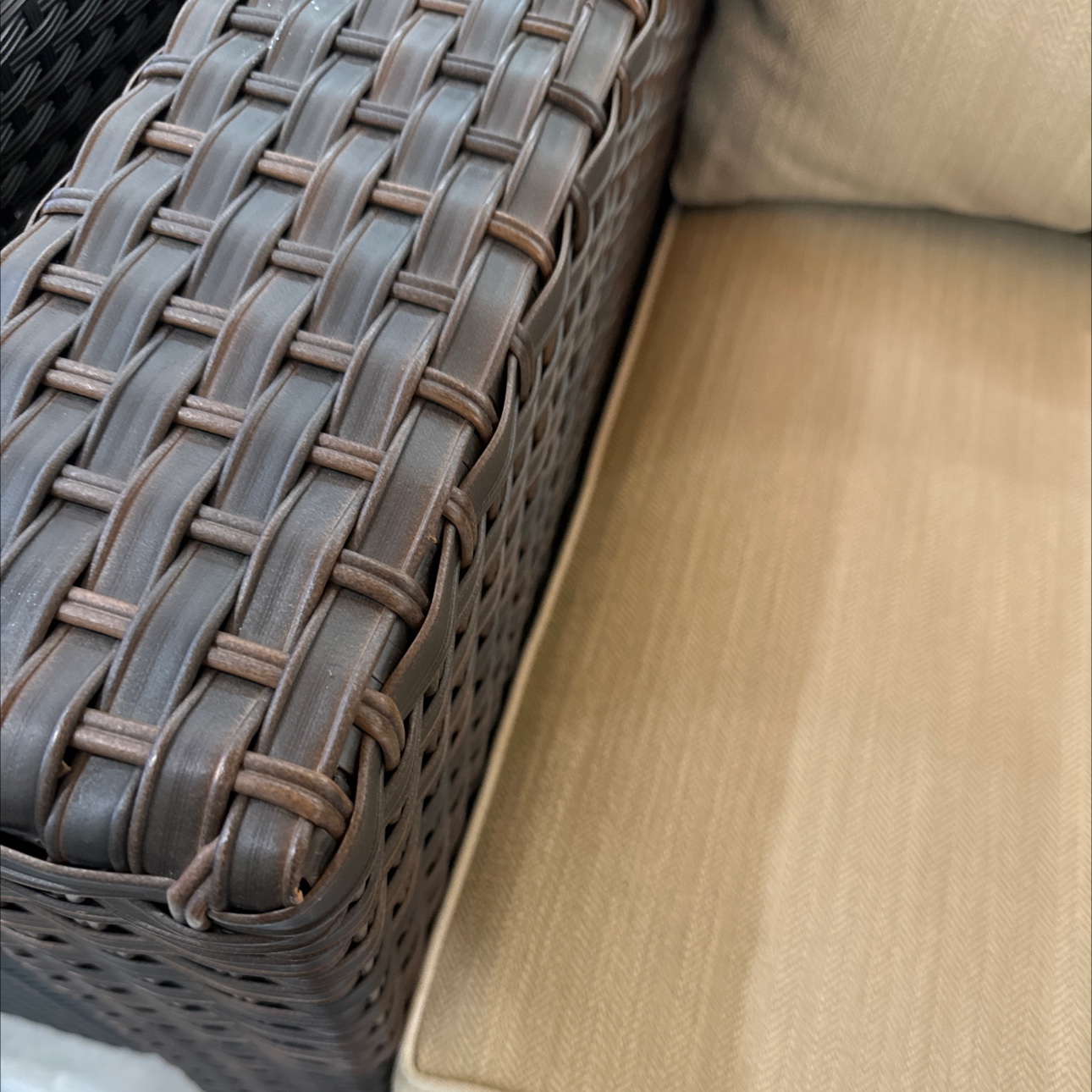JHA-333A PE woven rattan casual brown single sofa seat Specification image