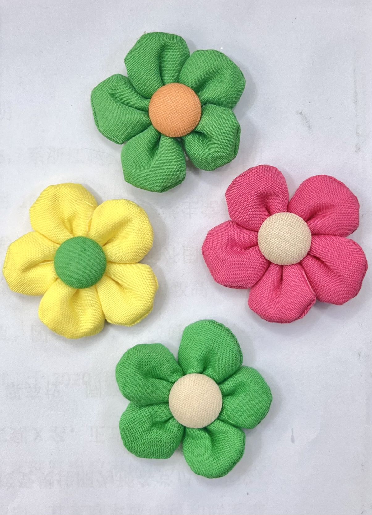 五瓣花/彩色/棉布花细节图