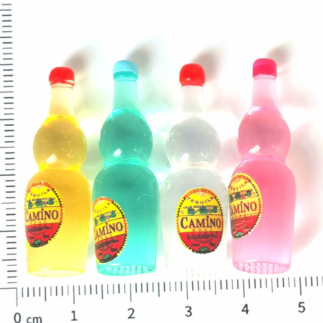 Resin accessories, phone cases, refrigerator patch materials, DIY handmade small bottles, wine bottles, simulation toys, jewelry accessories, beverage bottles, food and play ornaments, mixed bottles, wholesale foreign wine, lazy insect tequila, 500 pieces per pack details Picture