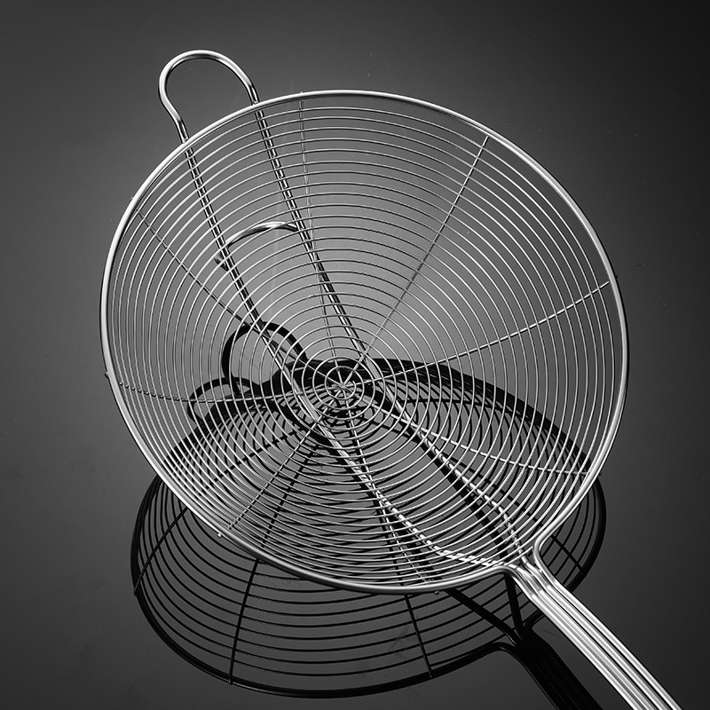 Stainless steel wire strainer, reinforced and durable, double-hook square handle wire strainer, in various specifications suitable for all kinds of POTS and hot pot wire strainers Specification image
