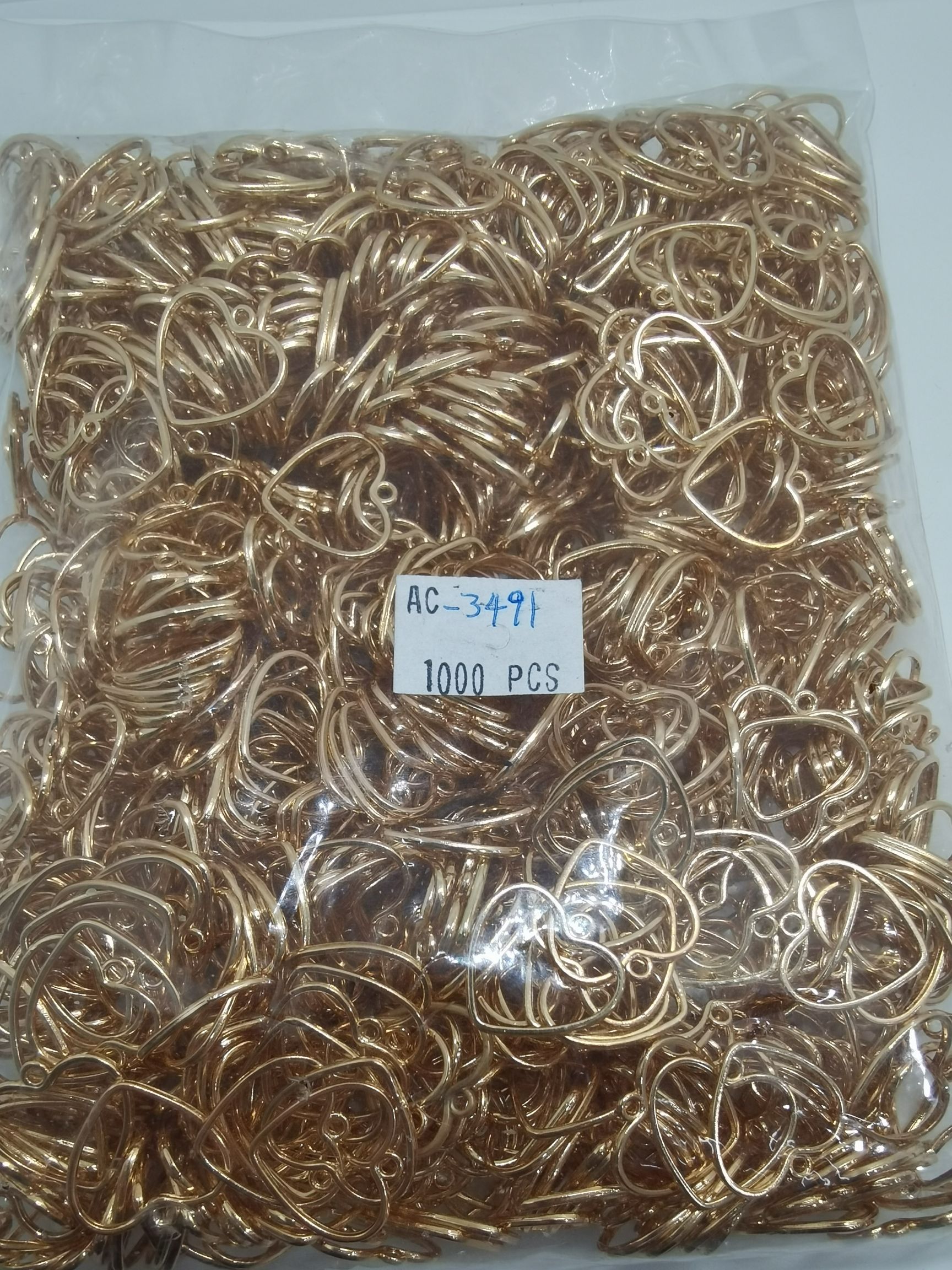 Korean version kC gold hollow heart 18*19mm, 1000 pieces per pack