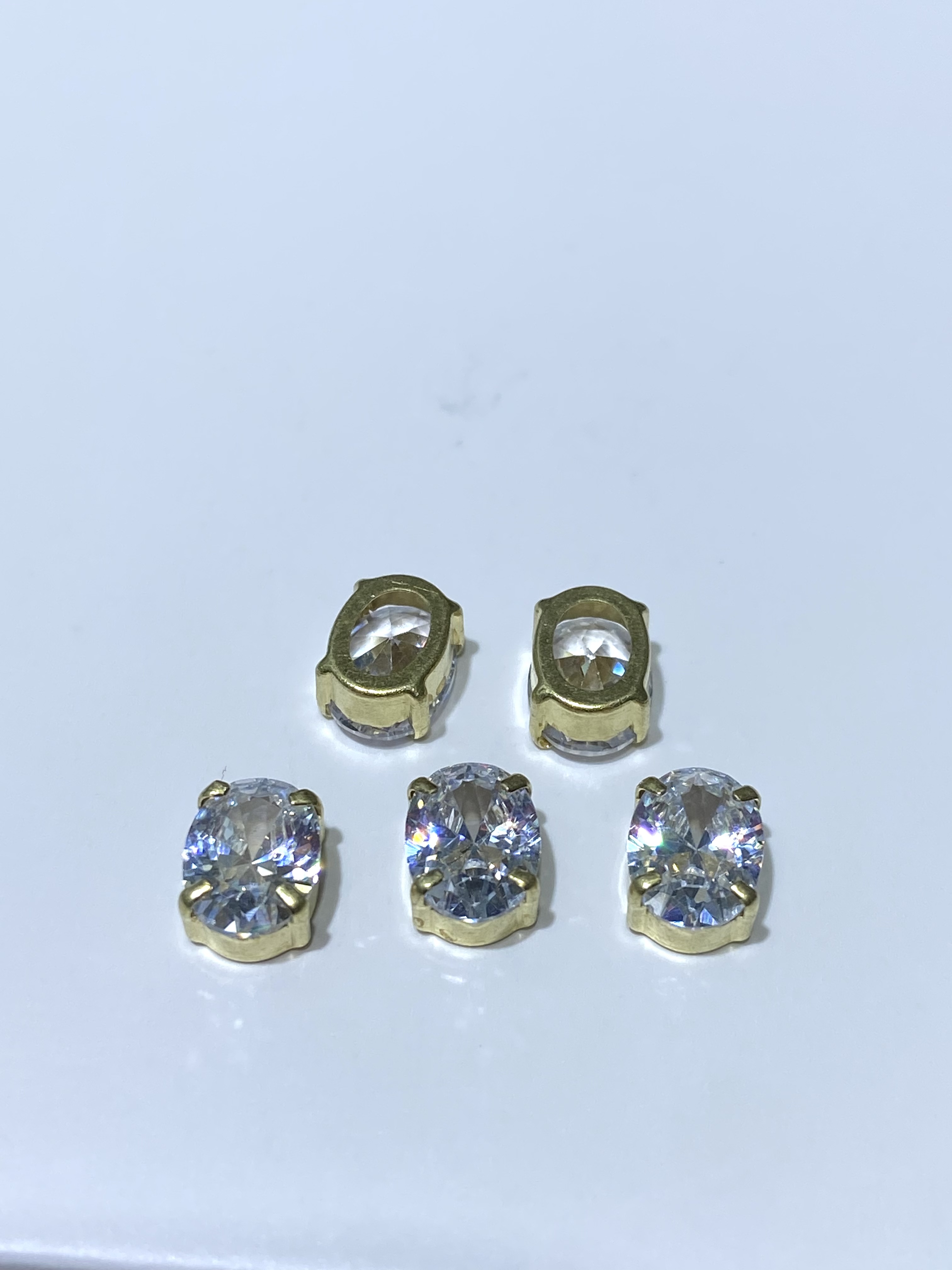 Oval zircon claws, zircon accessories, copper accessories, weldable DIY accessory pendants