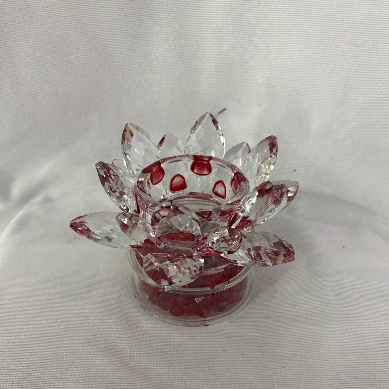 Crystal ornament, Bixing Crystal, Crystal Lotus Candlestick LH24277, single package