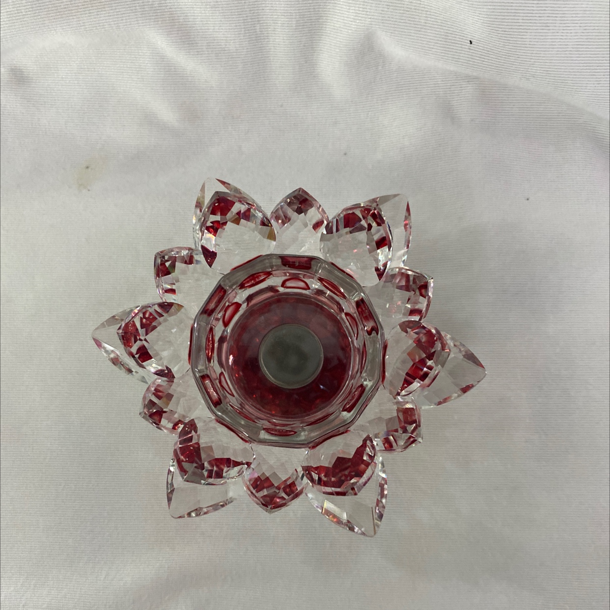 Crystal ornament, Bixing Crystal, Crystal Lotus Candlestick LH24277, single package details Picture