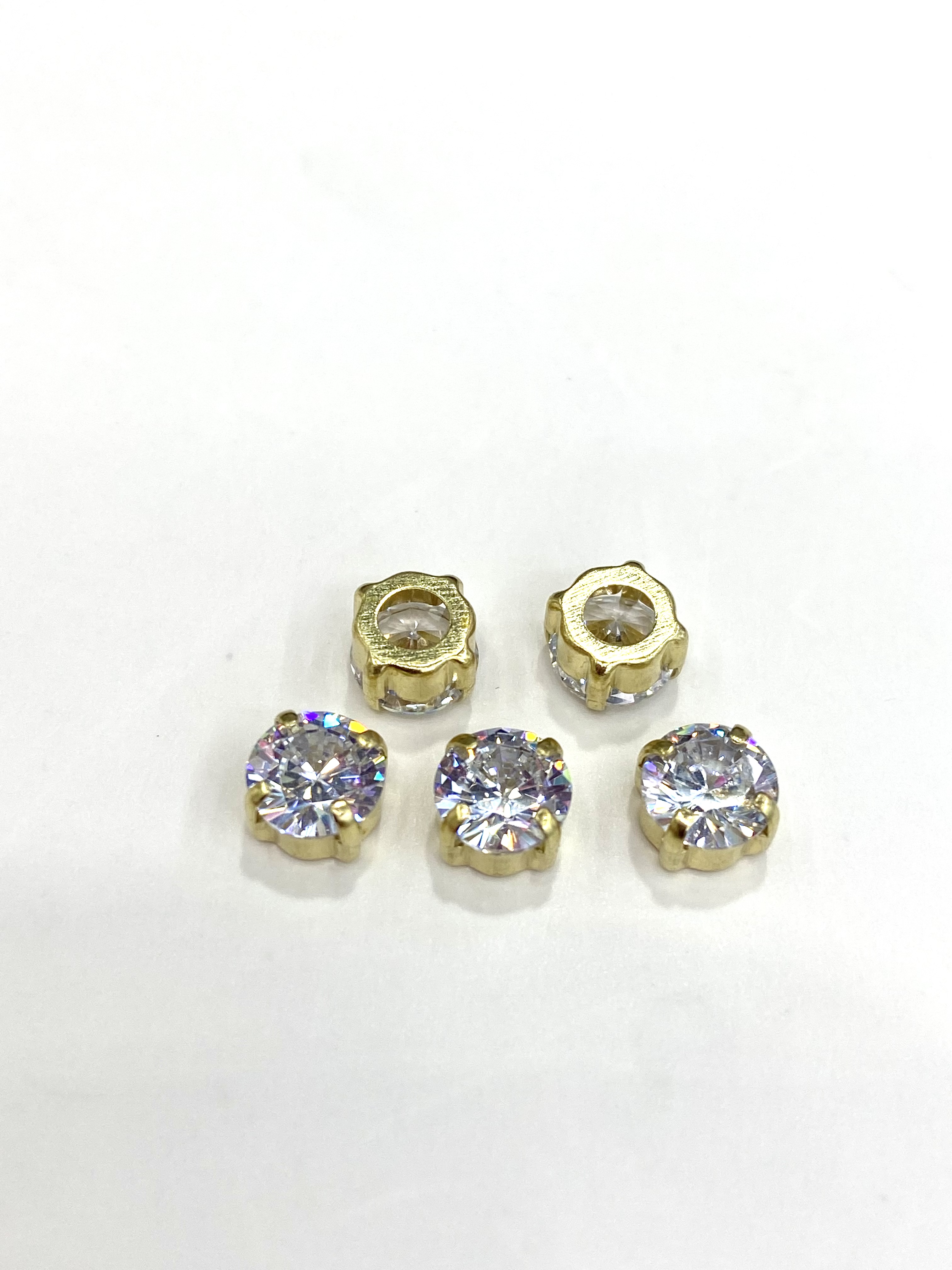 Round zircon accessories, copper accessories, zircon claws, heat-resistant earrings, necklaces, pendants and accessories