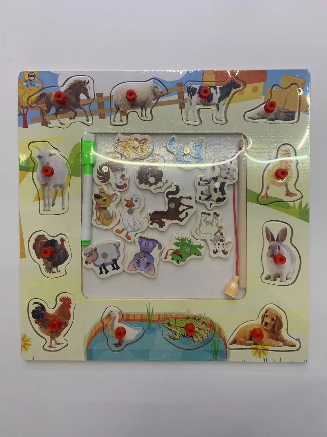 Hand-held fishing drawing board for animals and poultry