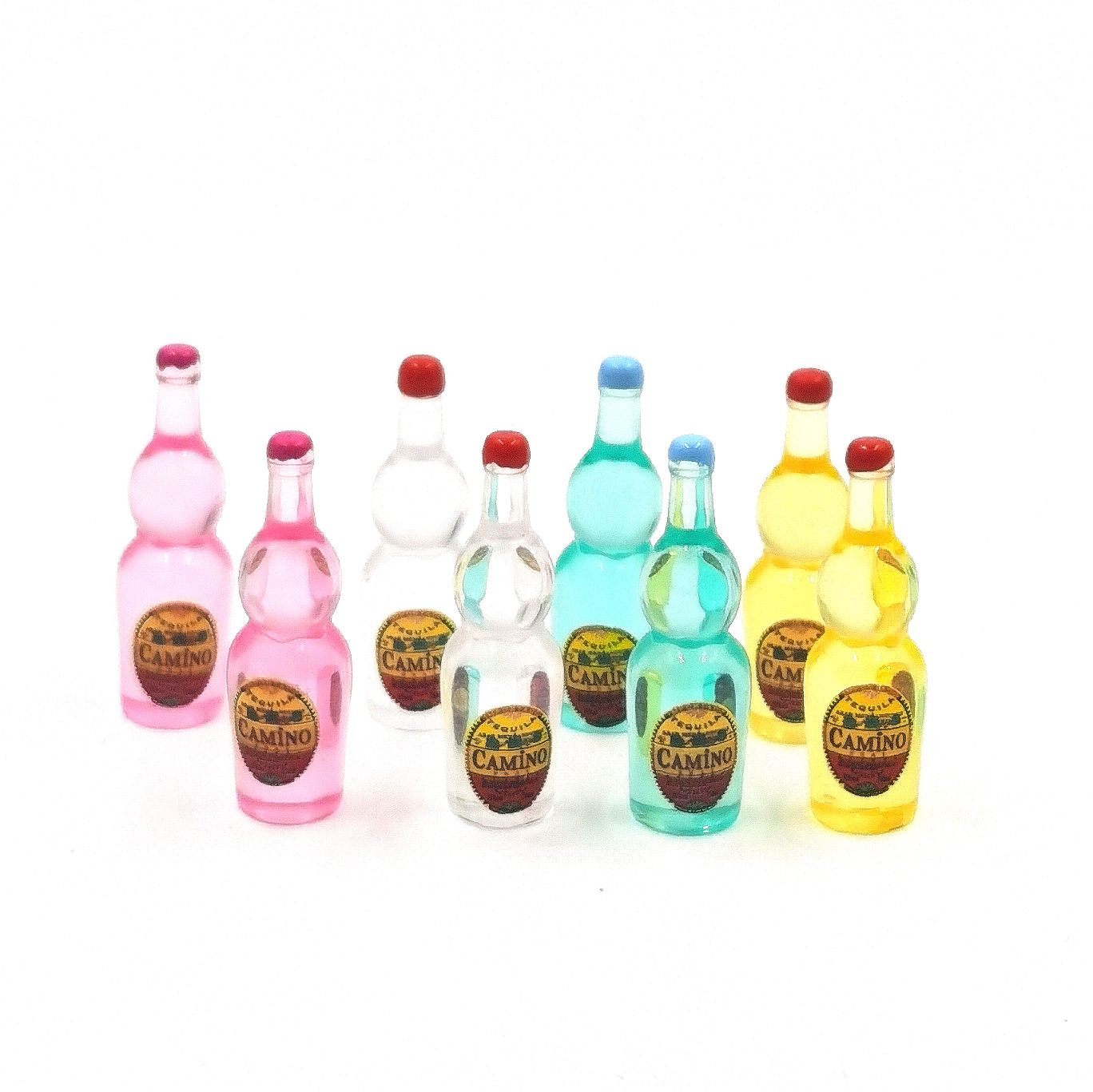 Resin accessories, phone cases, refrigerator patch materials, DIY handmade small bottles, wine bottles, simulation toys, jewelry accessories, beverage bottles, food and play ornaments, mixed bottles, wholesale foreign wine, lazy insect tequila, 500 pieces per pack Item Picture
