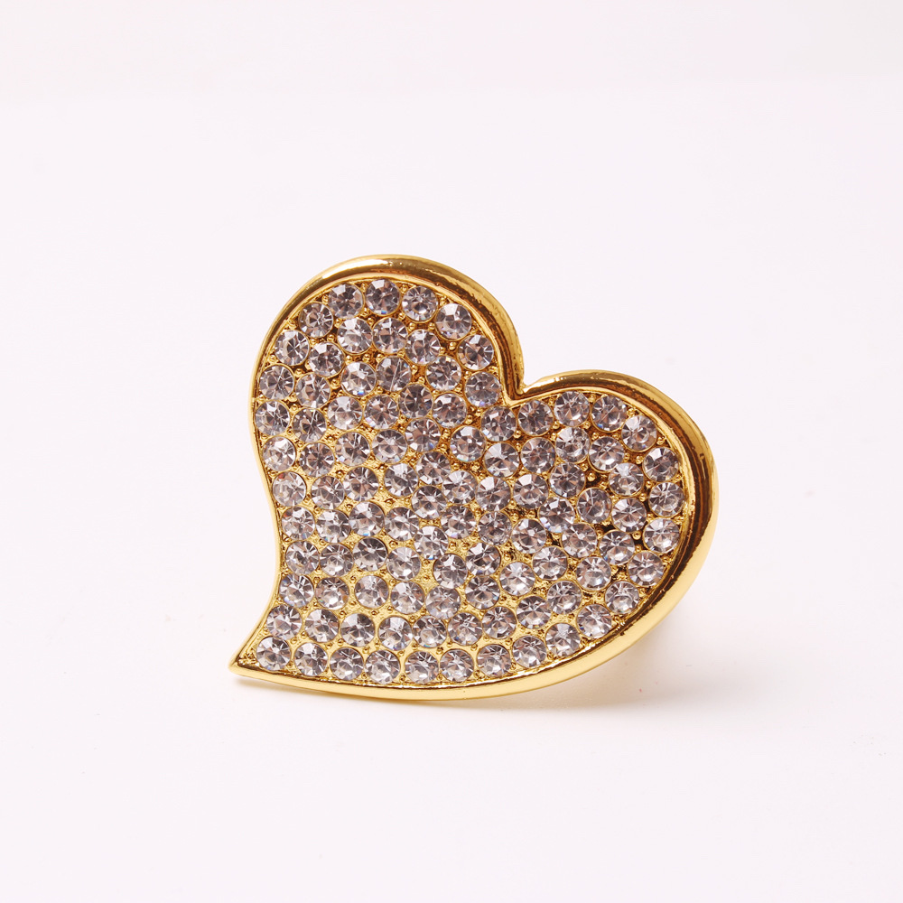 Napkin ring with rhinestone heart