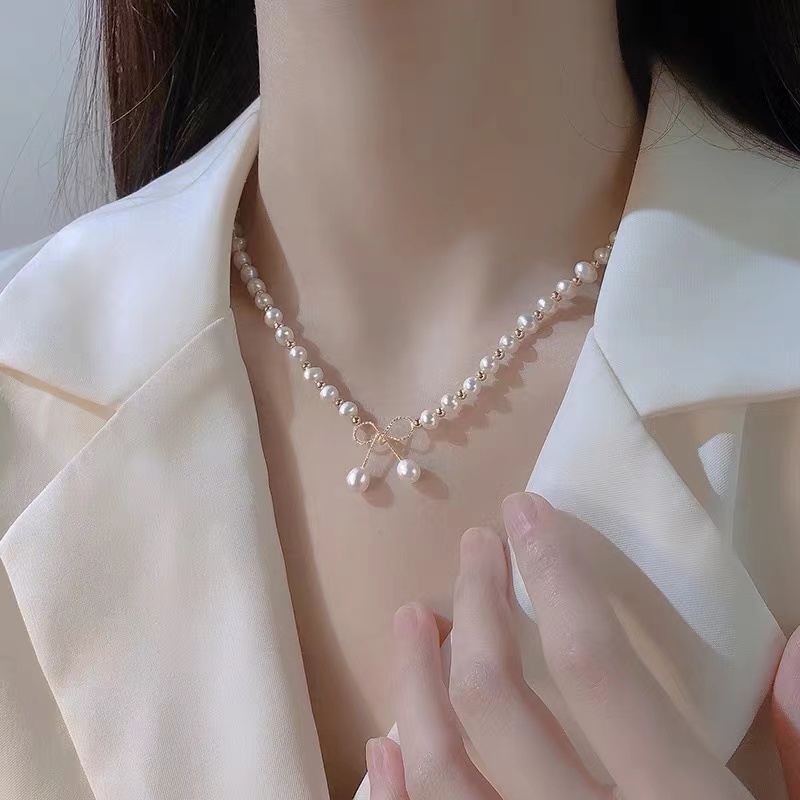 永芳fang‘s jewelry  珍珠蝴蝶结气质款 颈链 项链详情图4
