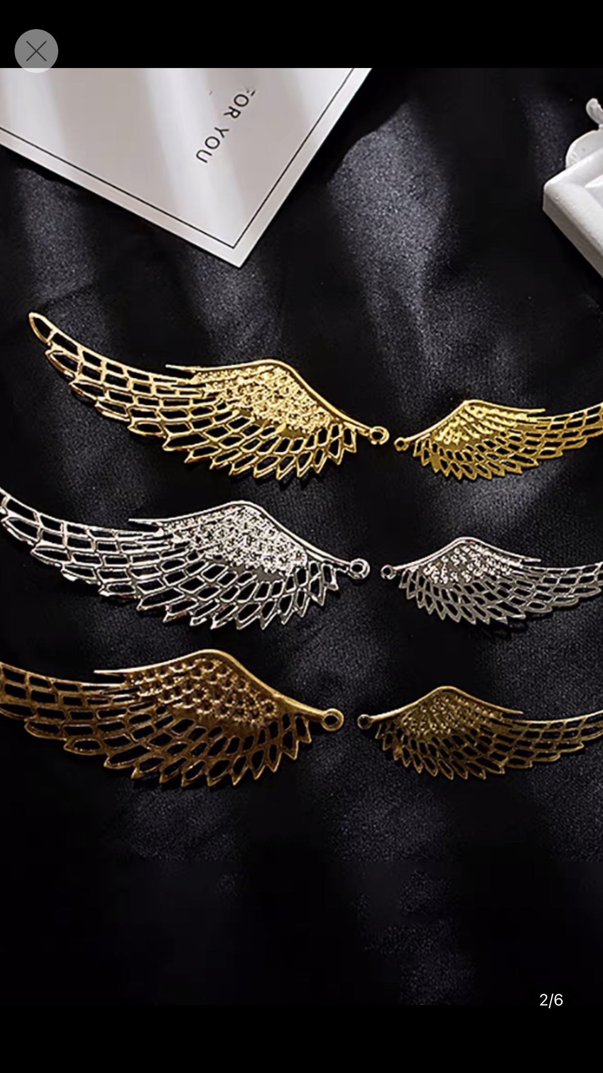 铜饰品配件花片手工发簪头饰材料大小翅膀花片1图