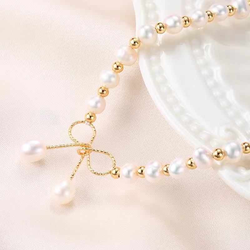 永芳fang‘s jewelry  珍珠蝴蝶结气质款 颈链 项链