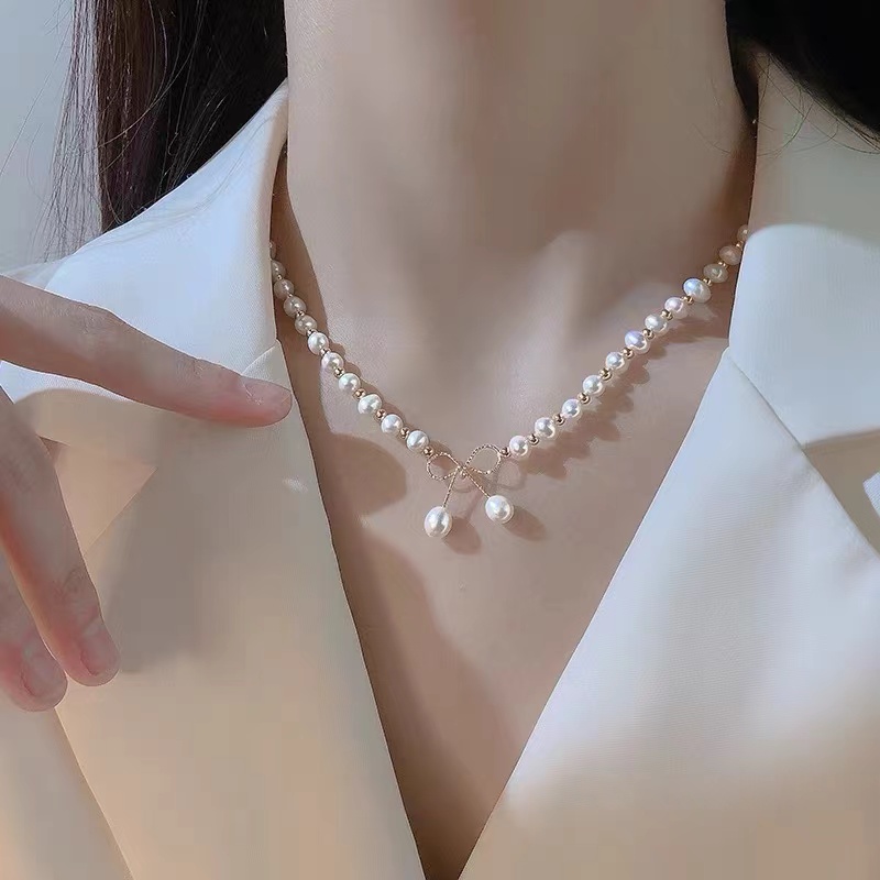 永芳fang‘s jewelry  珍珠蝴蝶结气质款 颈链 项链详情图2