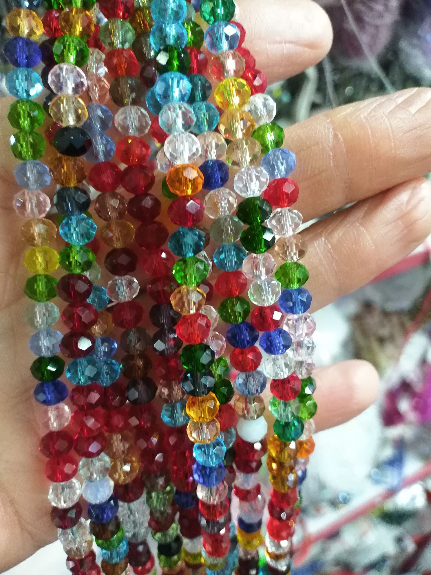 8井扁晶晶七彩美人亮眼五彩花色