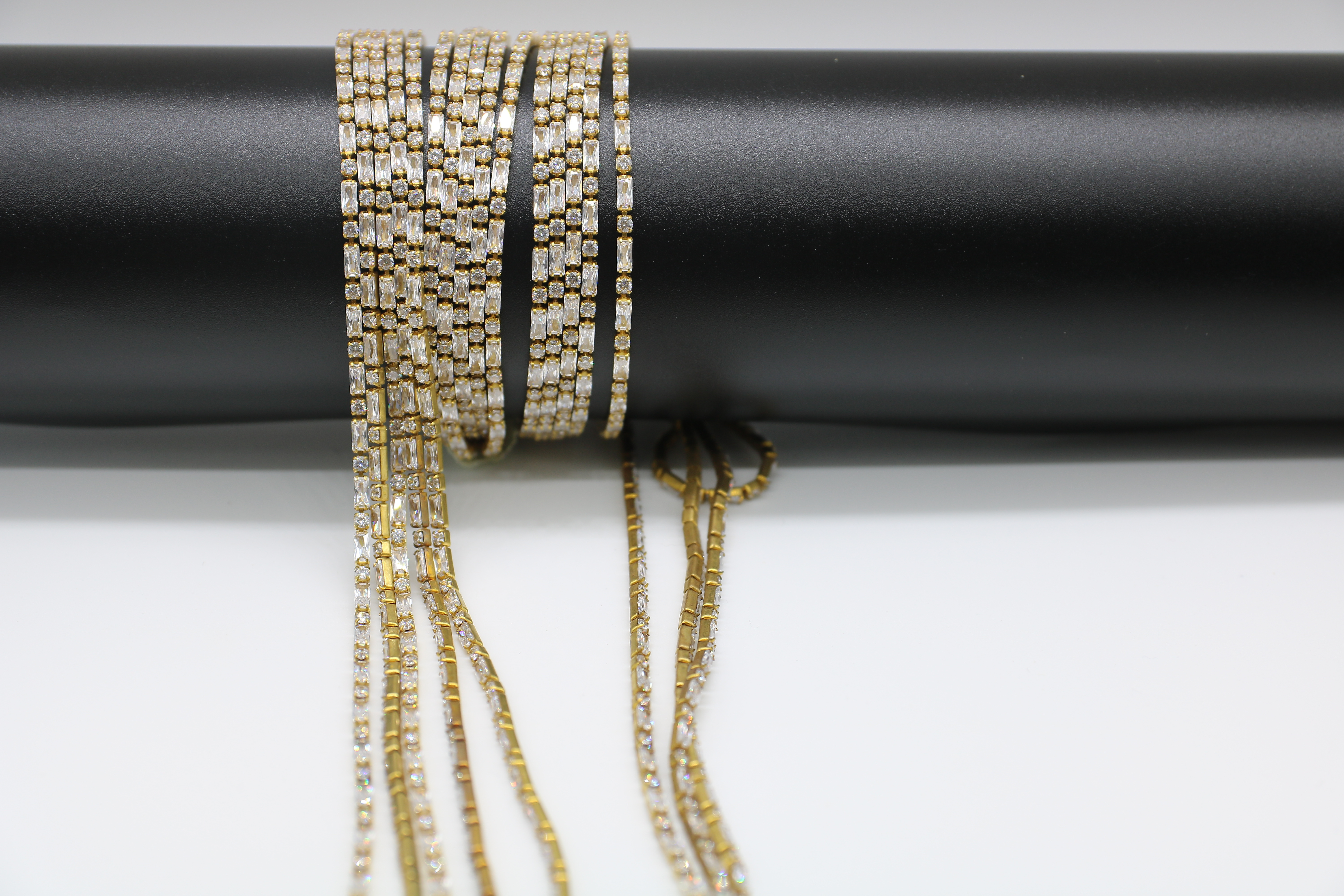Zircon claw chain rectangular + round mixed claw chain shoes, clothing jewelry, earrings, necklaces and accessories Specification image