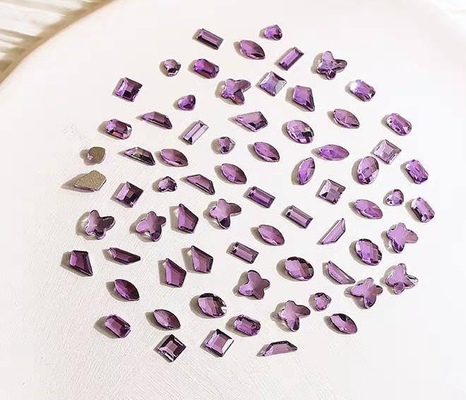温精灵迷你款小尺寸水晶紫平底异形钻美甲饰品爆款闪钻