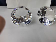 思文工艺水晶玻璃摆件80mm白色钻石7887—039
