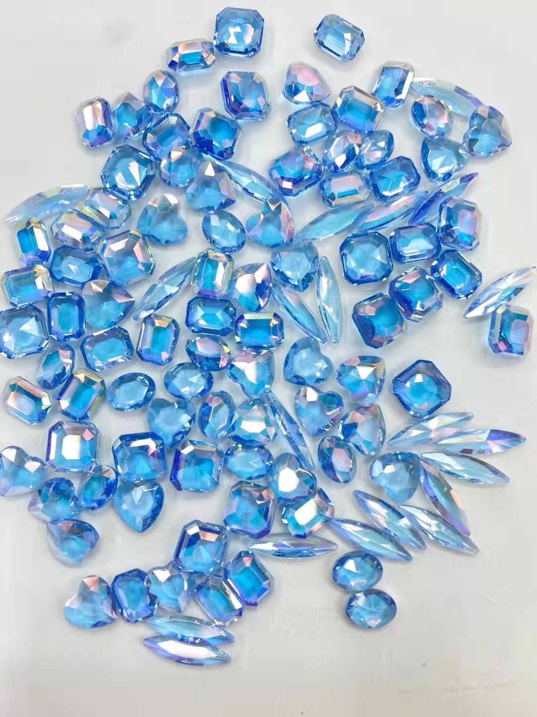 New colored pointed-bottom diamond K9 nail diamond, Super sparkling pile diamond, three-dimensional diamond, DIY sticker diamond 5016 detail image 6