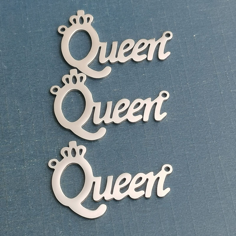 欧美饰品 new风女王queen字母项链 不锈钢配饰皇冠字母短款锁骨链