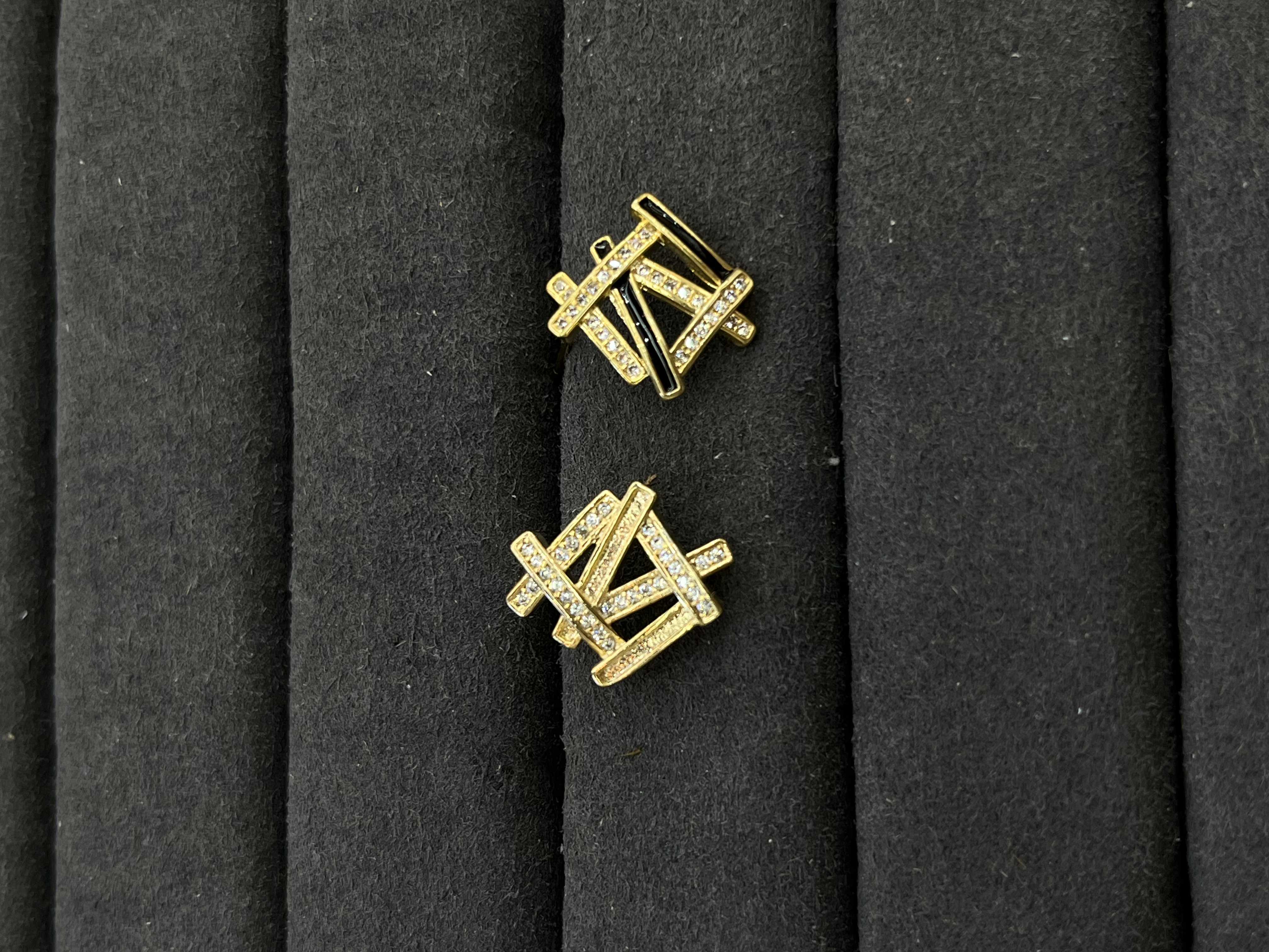 微镶钻韩式耳钉女方块几何耳环菱形气质小巧爆款耳饰百顺2