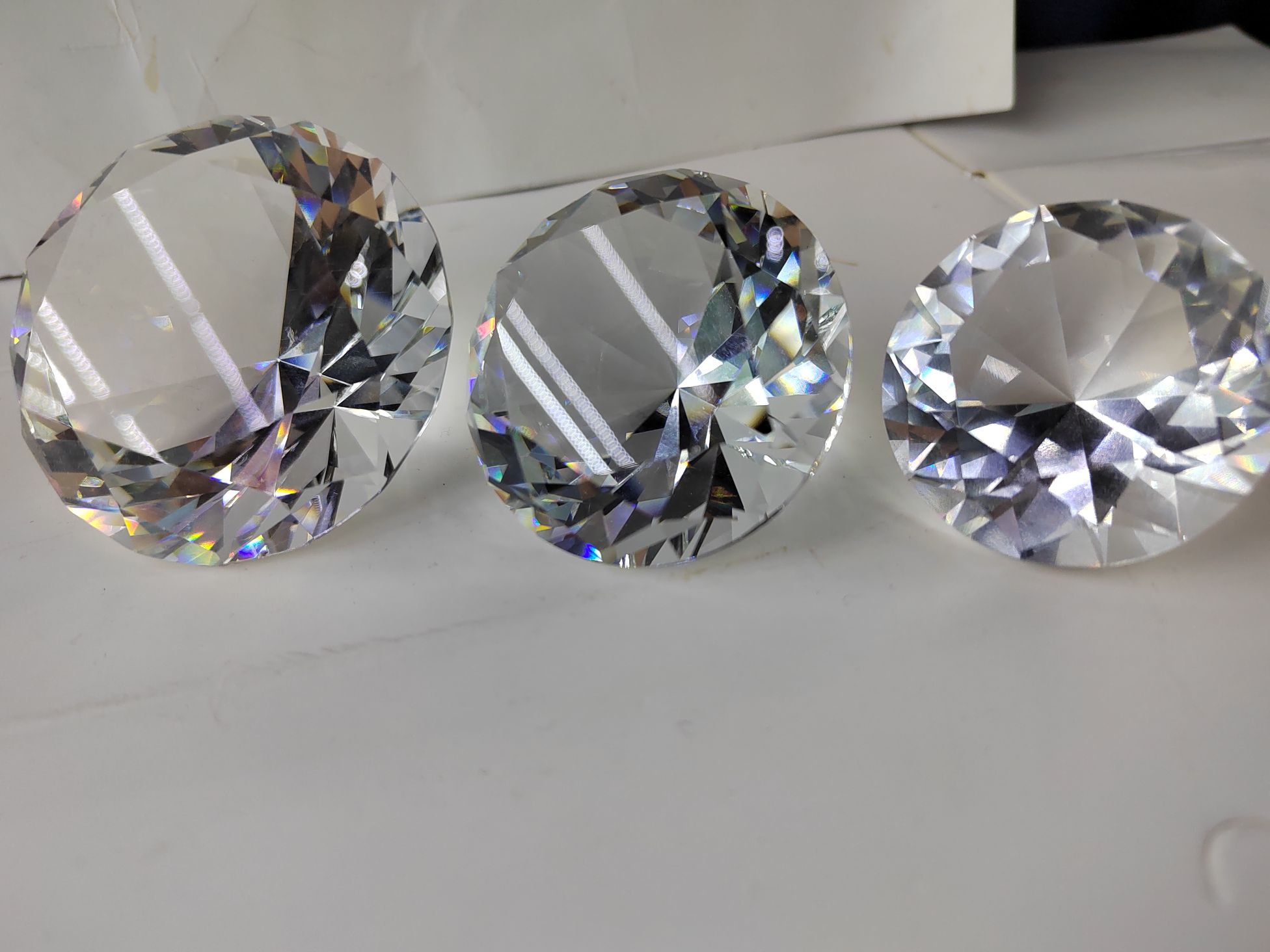 思文工艺水晶玻璃摆件80mm白色钻石7887—039详情图3
