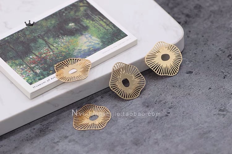 铜镀金保色饰品材料diy耳环耳饰手工书签配饰叶子1