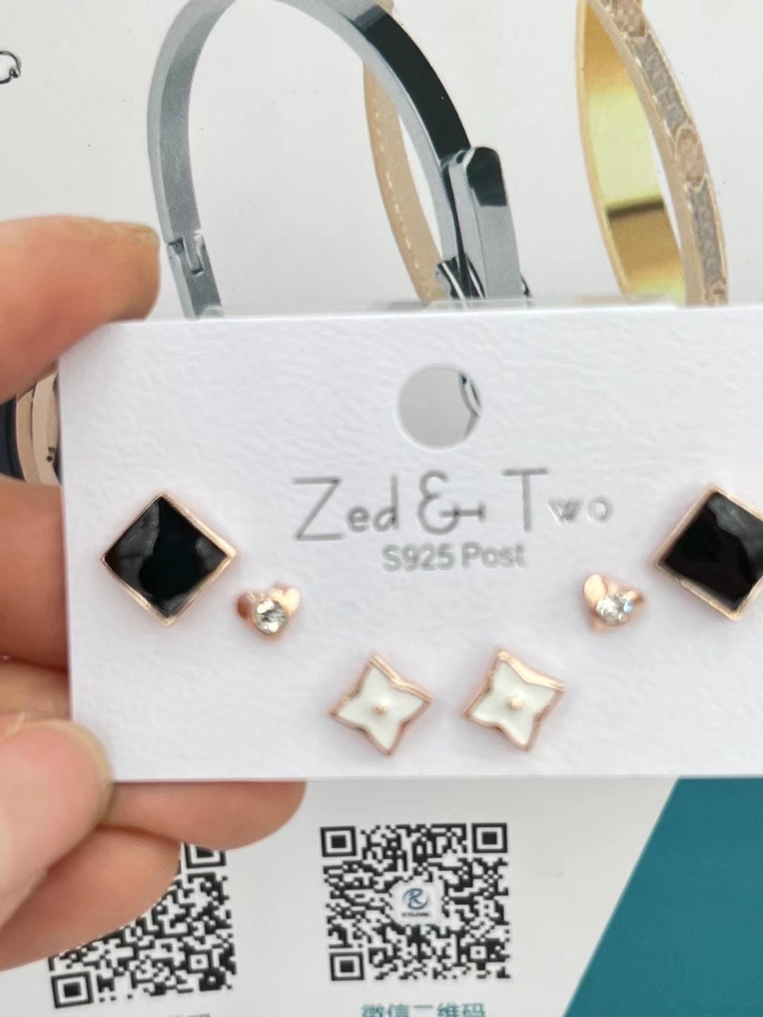 Three pairs of trendy accessory stud earrings, online style, New Europe Fashion, New Europe Fashion, New Europe Fashion