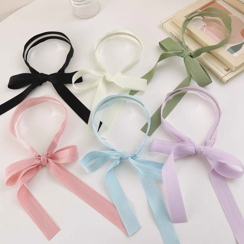 Colorful silk scarves, hair ties, fairy bows, ribbon hair bands, and high-end braided hair accessories for summer women to go out with