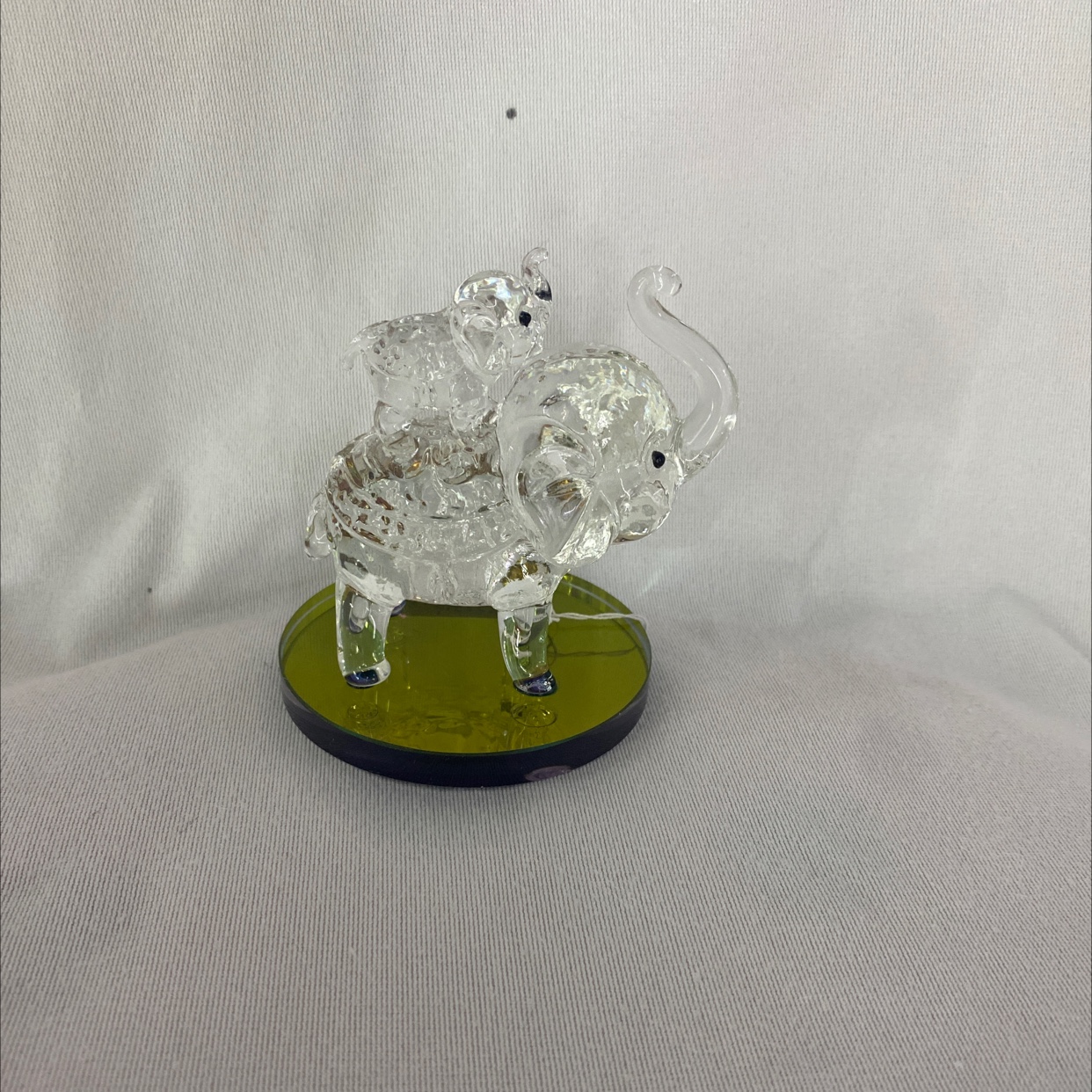 Crystal ornament, Bixing Crystal, mother and child elephant HZ22316, single packaging