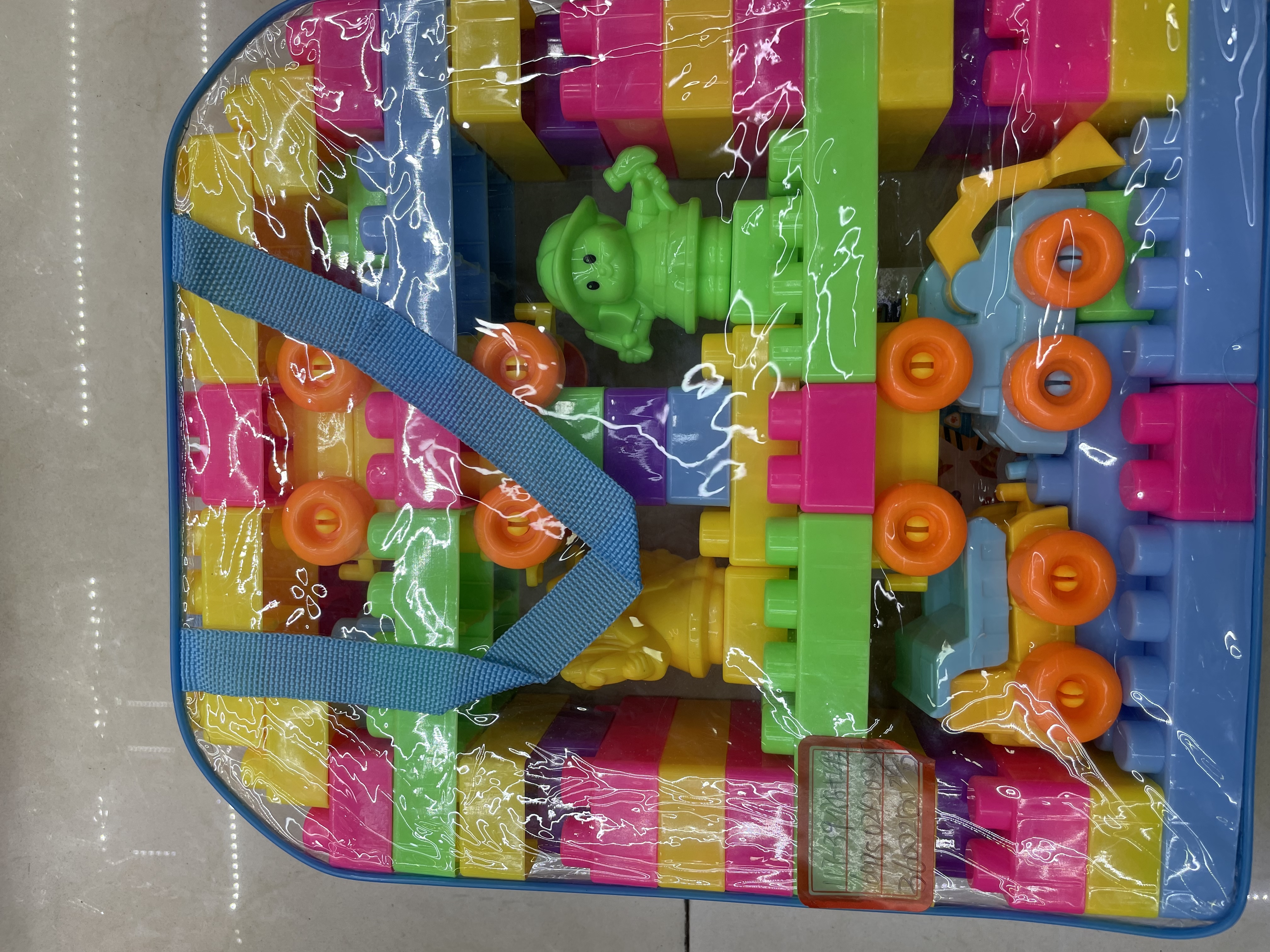 袋装积木拼装玩具，内装工程车大块积木60块大