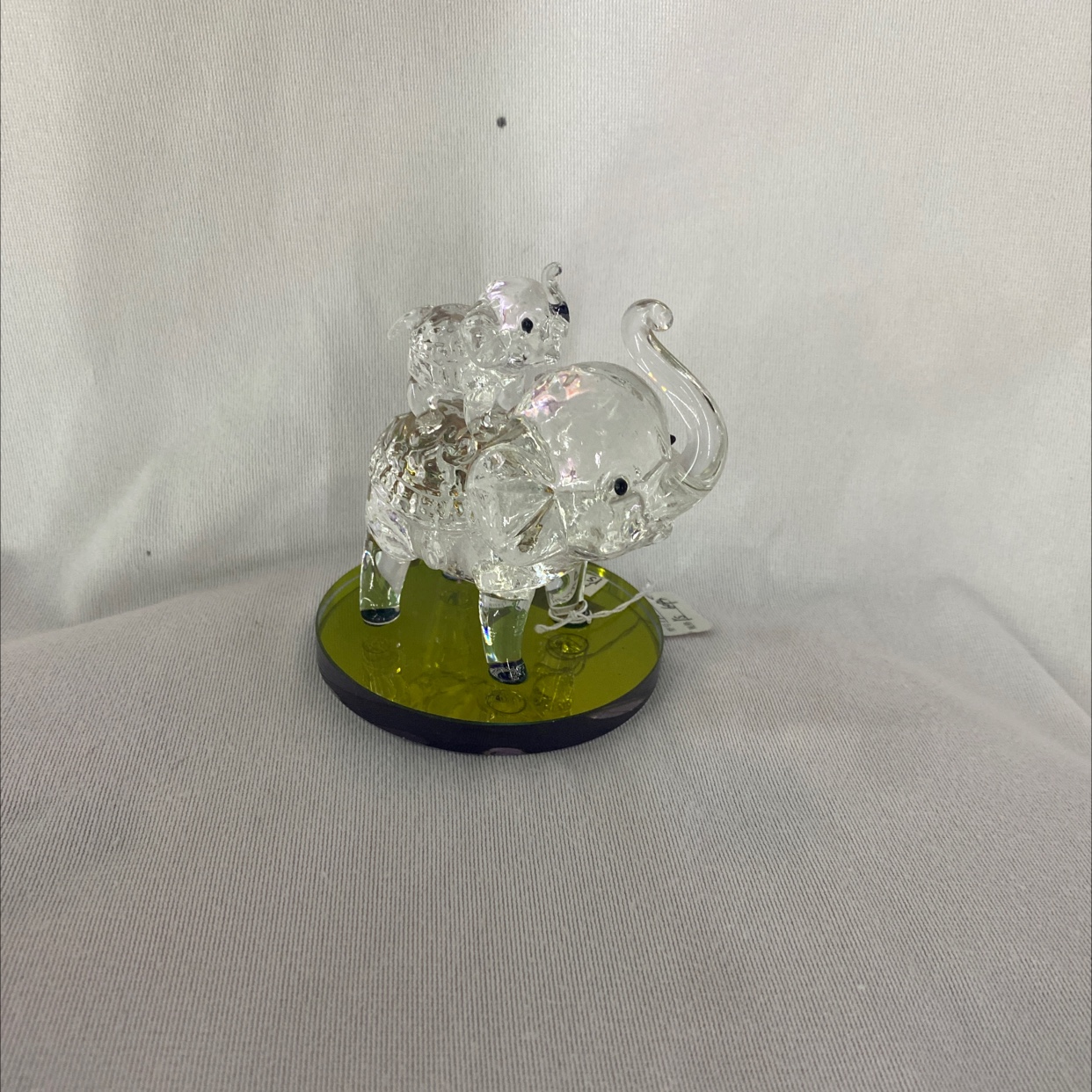 Crystal ornament, Bixing Crystal, mother and child elephant HZ22316, single packaging Specification image