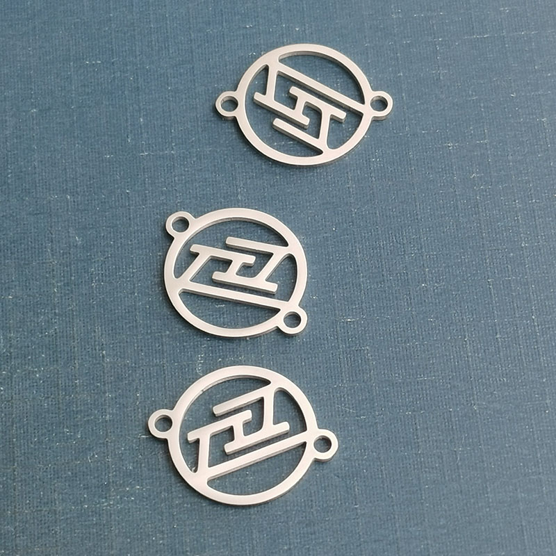 激光狗牌钛钢吊坠配件手链项链配件跨境新品配饰创意新品