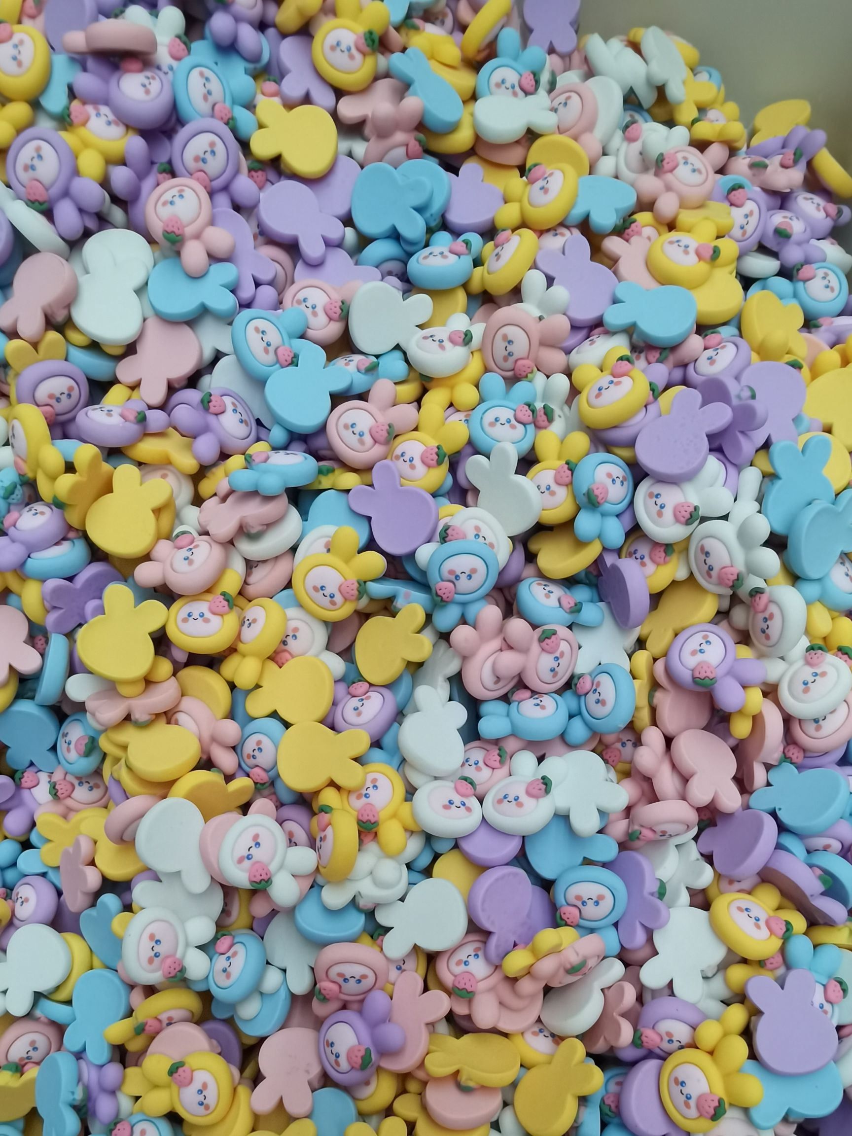 Resin rabbit head cartoon cute plastic mixed frosted resin patch diy lucky bag animal, flower and fruit accessories factory direct sales details Picture